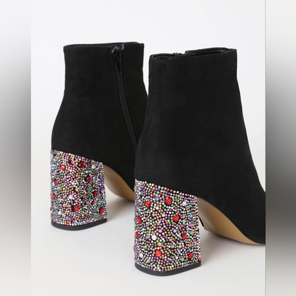 Betsy Johnson Heart Rhinestone Heels